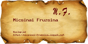 Micsinai Fruzsina névjegykártya